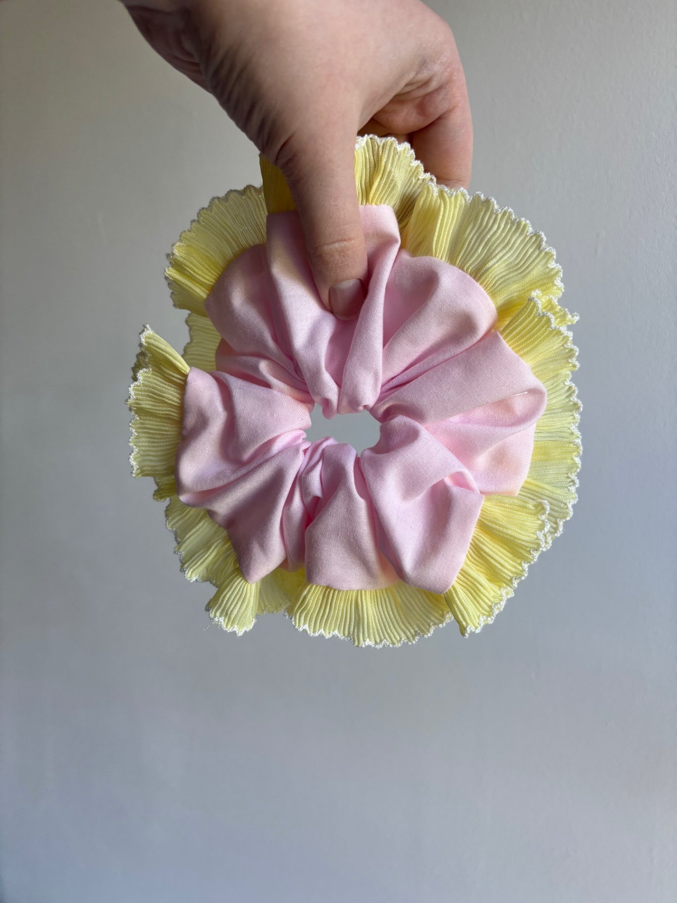 Pastel Pink Frill Scrunchie