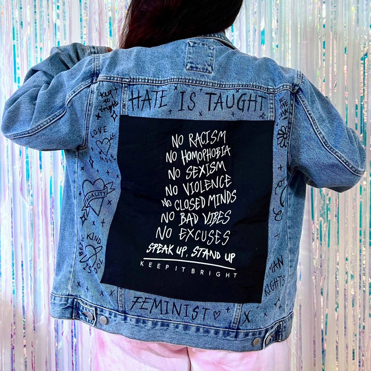the Speak Up, Stand up denim jacket