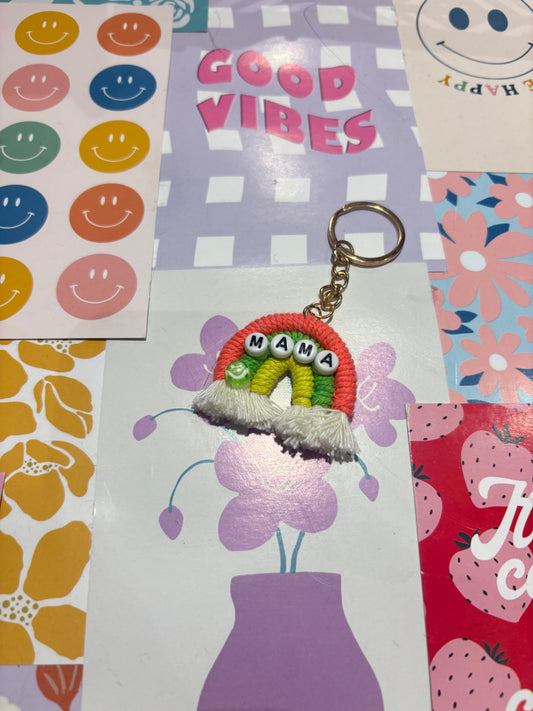 Orange/green Mama Rainbow Keyring