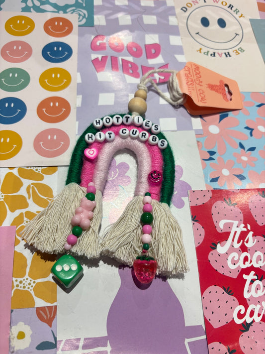 Pink/green Hotties Curbs Rainboe Car Charm