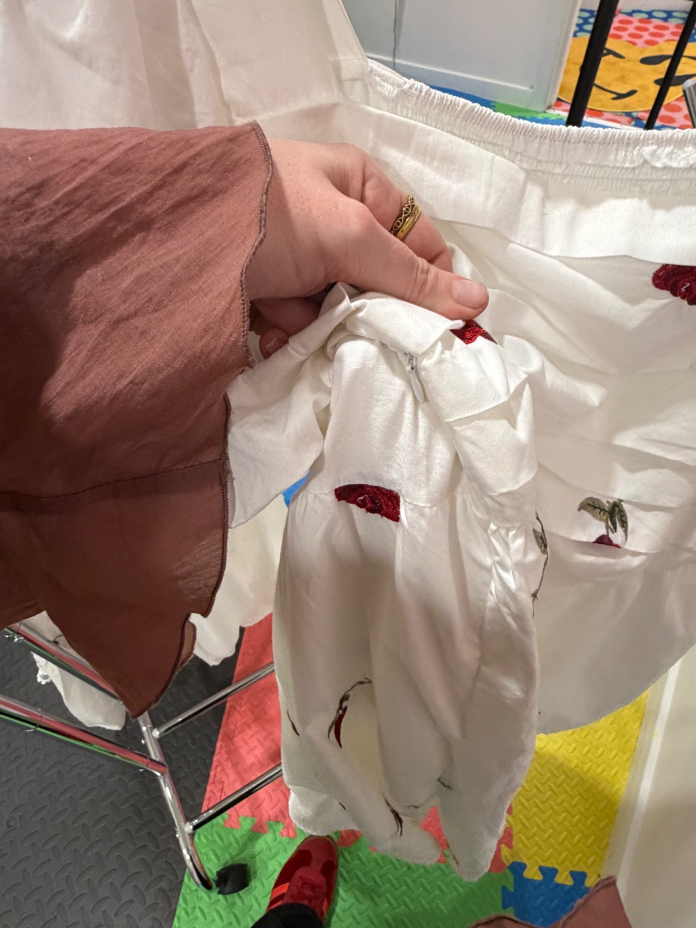 White Embroidered Dress Size 12-14