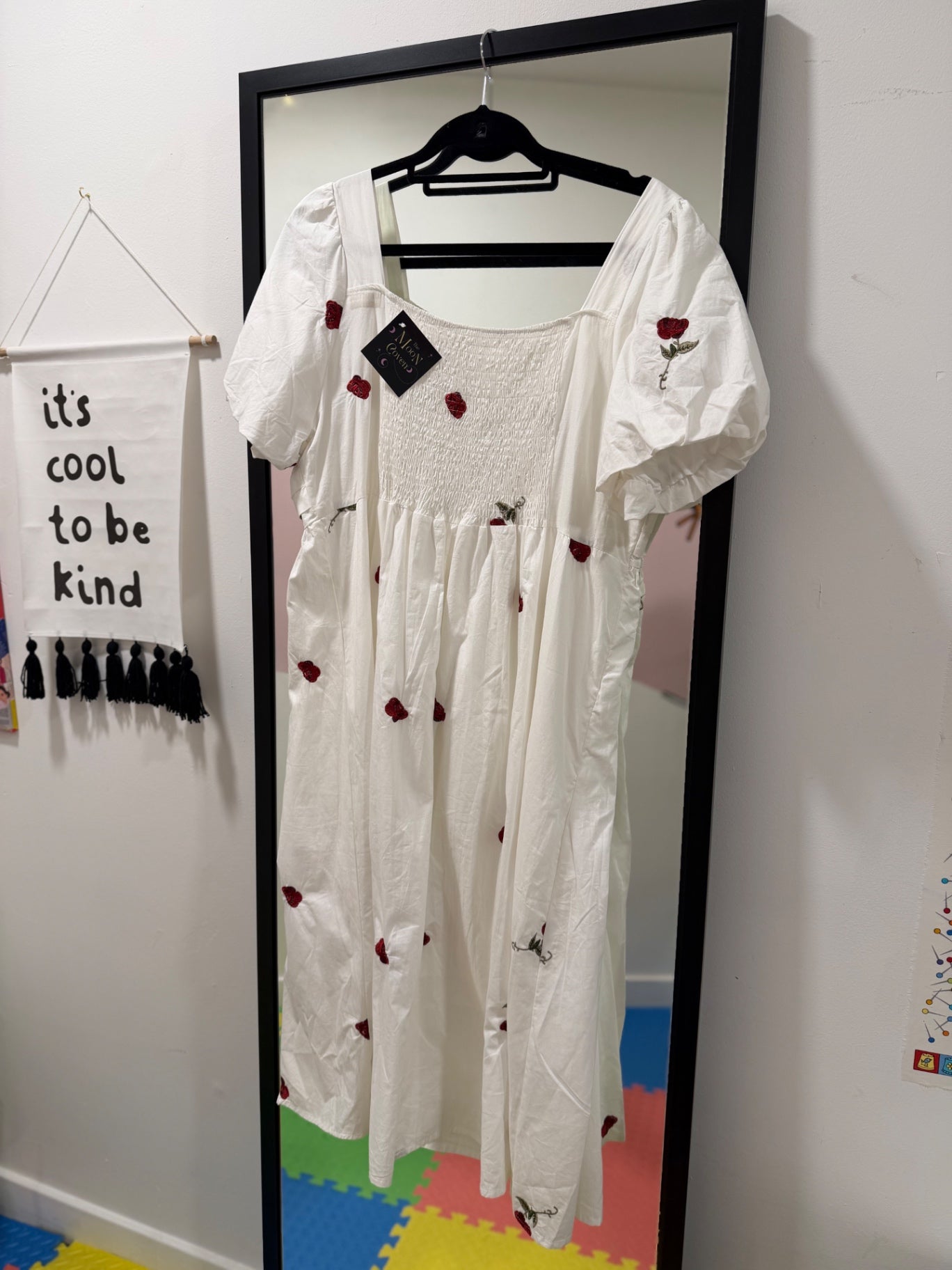 White Embroidered Dress Size 12-14
