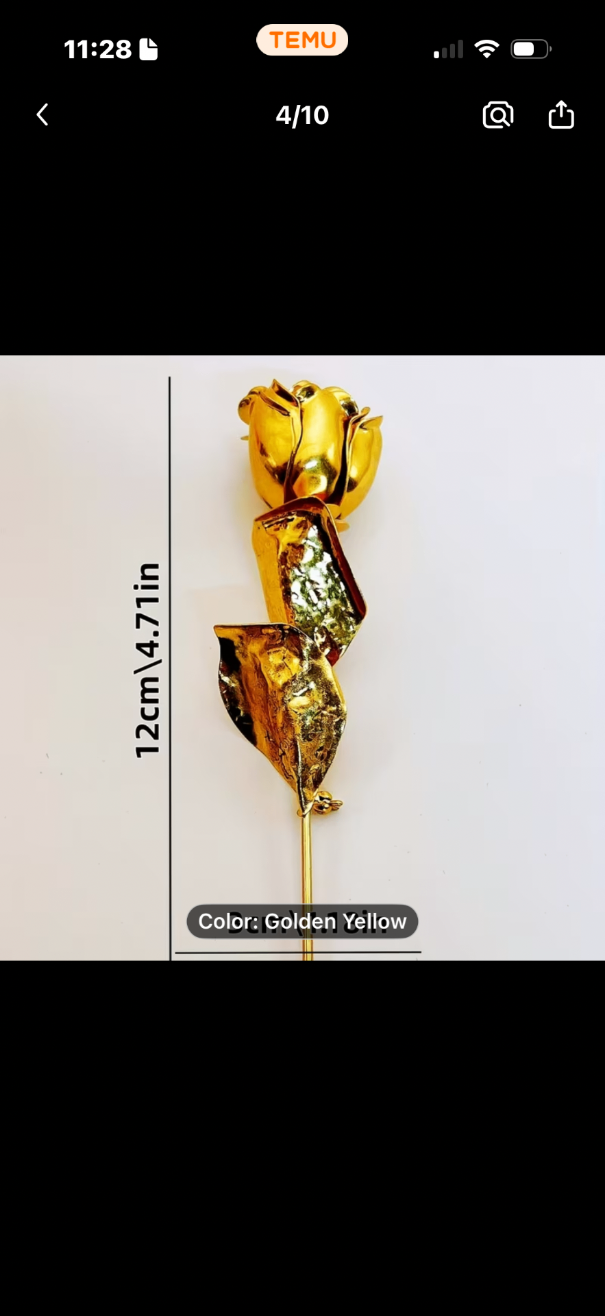 Gold Rose Brooch 