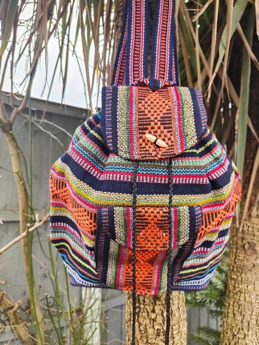 Malia Mexican Baja Backpack- orange