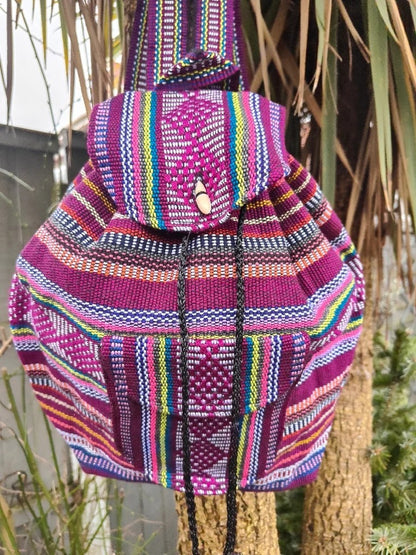 Malia Mexican Baja Backpack- Purple
