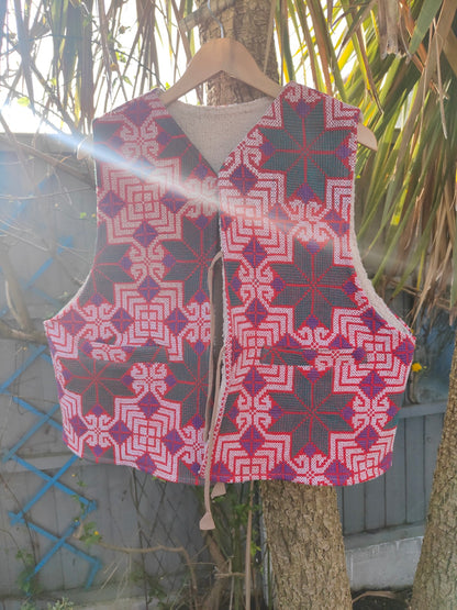 Woodstock Reversible Gilet - Vintage kantha fabric