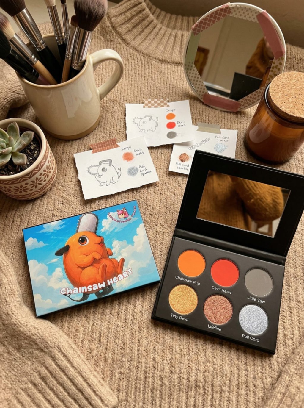Chainsaw Man Inspired Pochita Chainsaw Heart Eyeshadow Palette