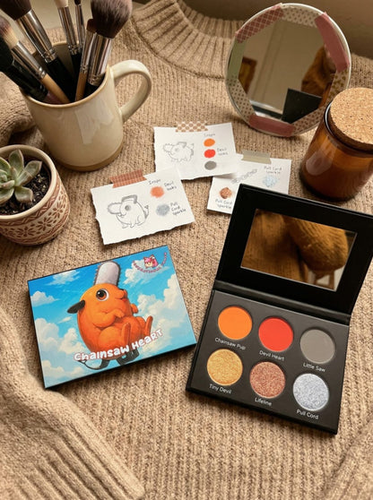Chainsaw Man Inspired Pochita Chainsaw Heart Eyeshadow Palette