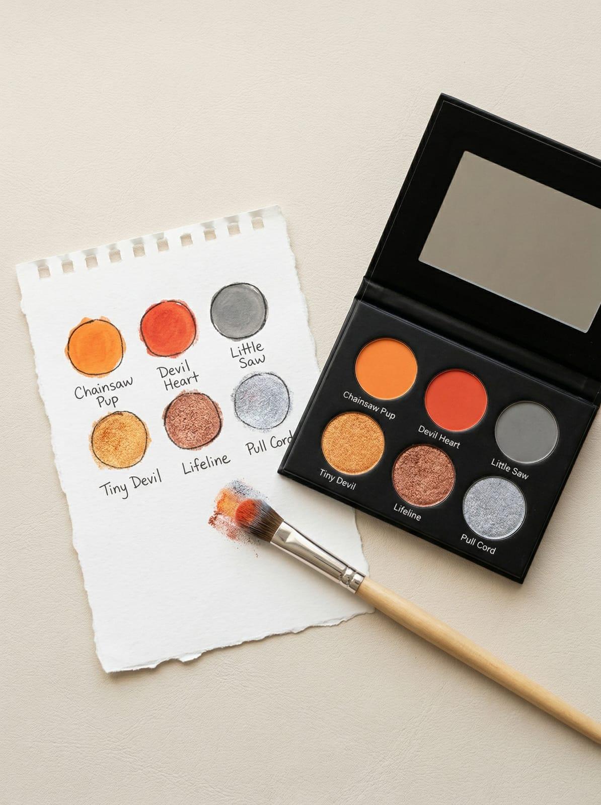 Chainsaw Man Inspired Pochita Chainsaw Heart Eyeshadow Palette