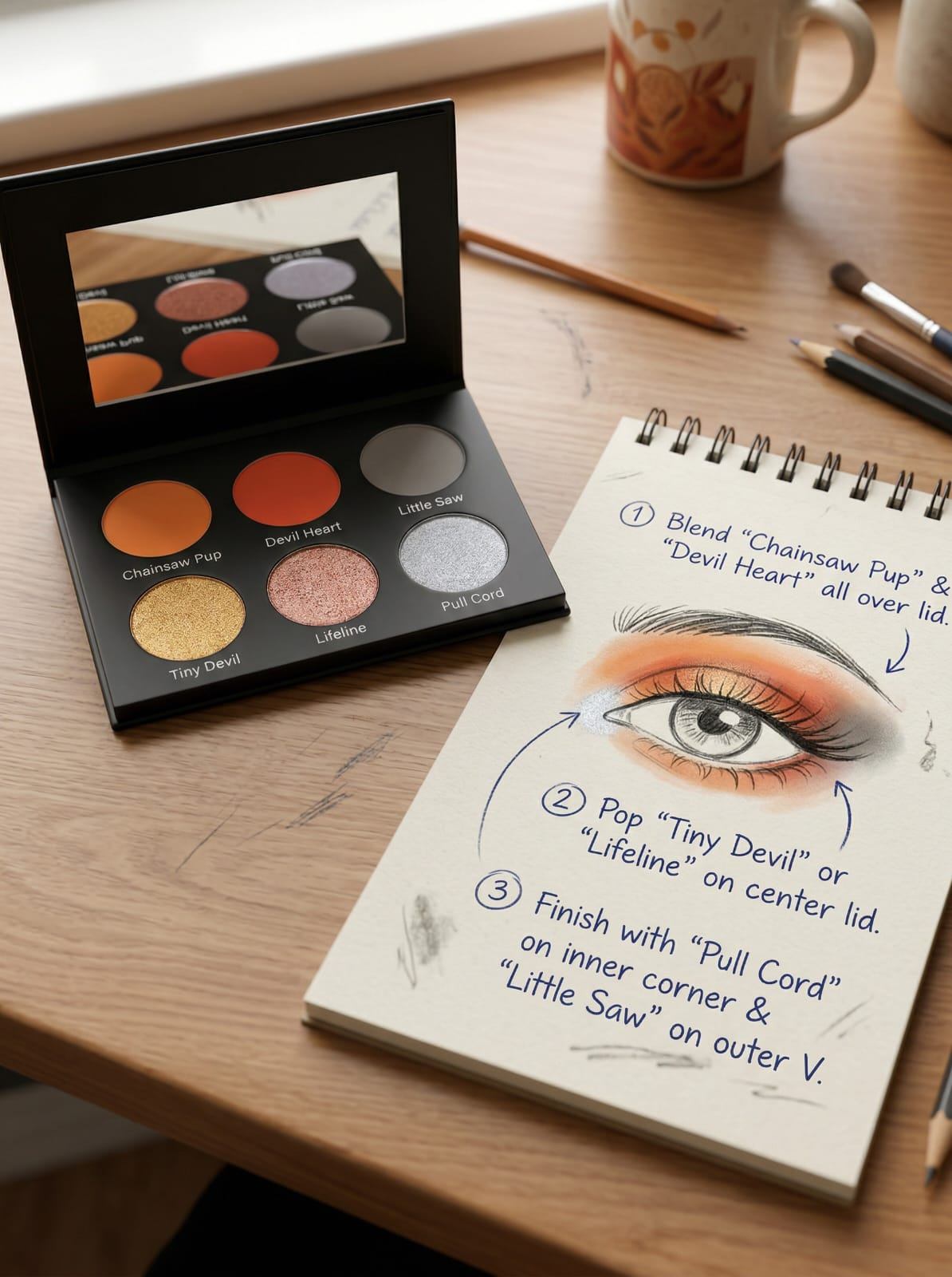 Chainsaw Man Inspired Pochita Chainsaw Heart Eyeshadow Palette
