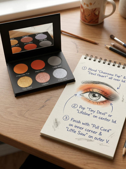 Chainsaw Man Inspired Pochita Chainsaw Heart Eyeshadow Palette