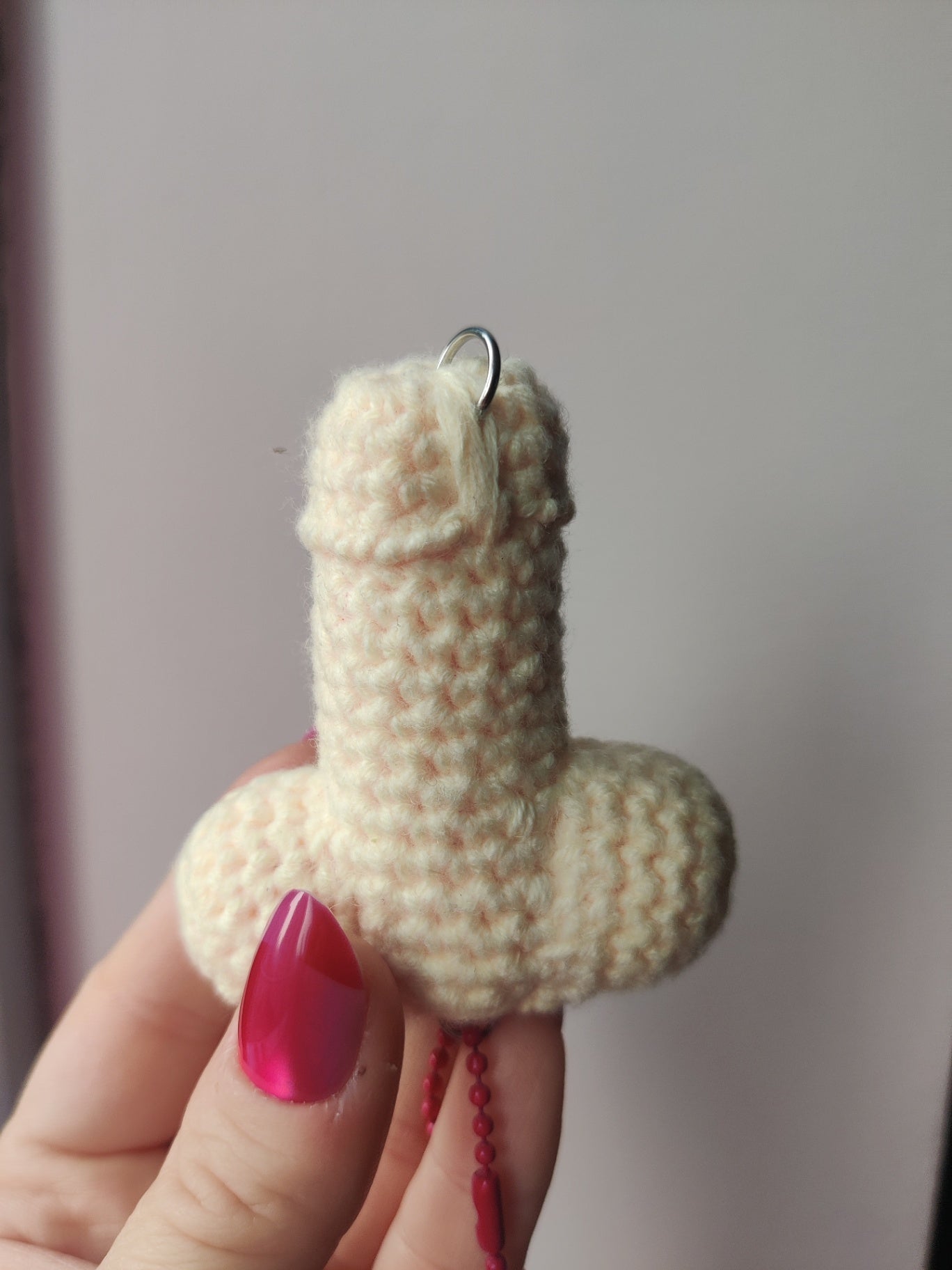 Crochet willy keychain white