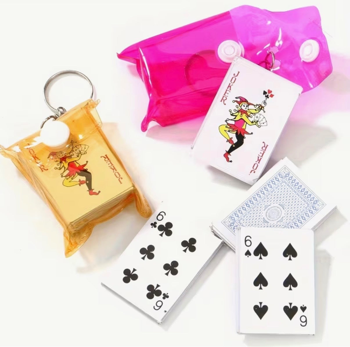 Mini Playing Cards Key Chain Pot Luck