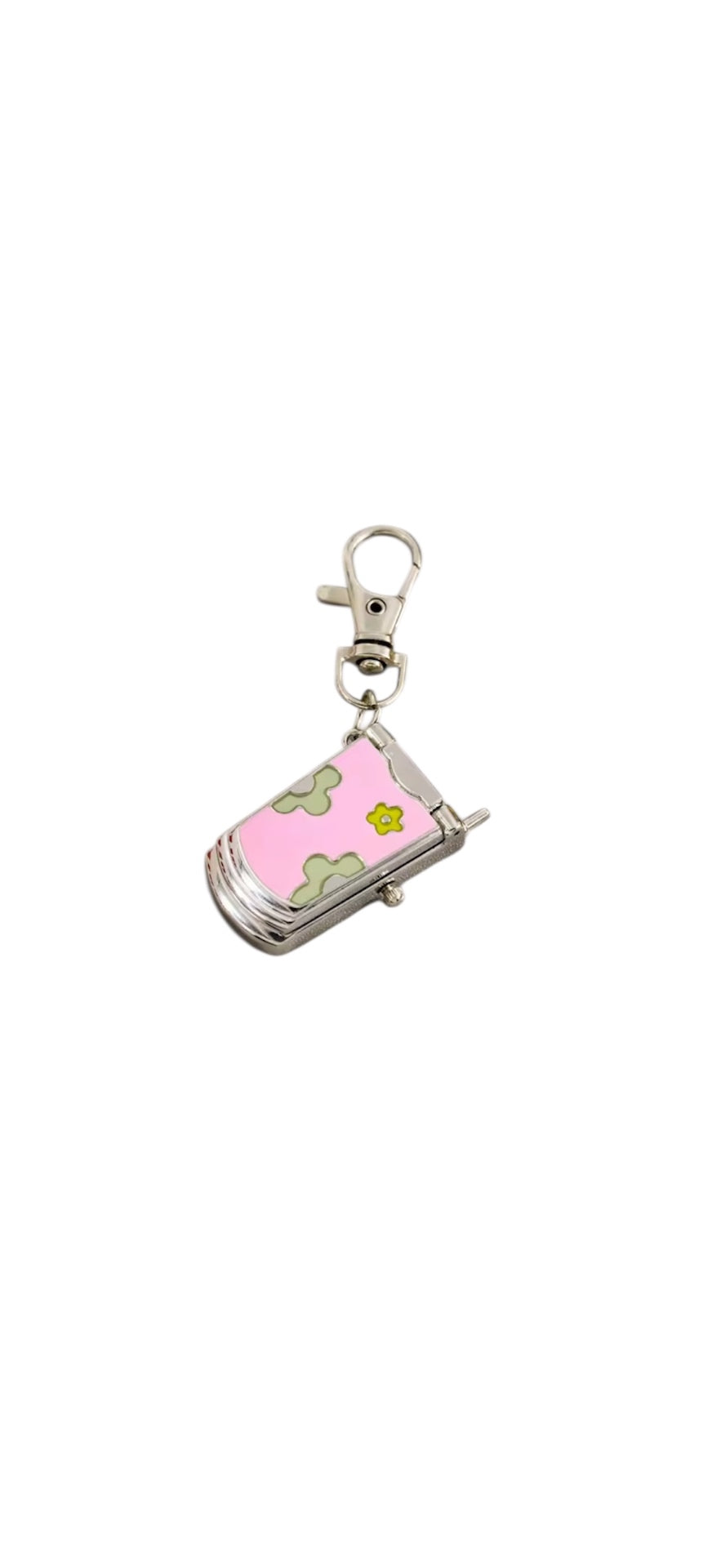 Watch Flip Phone Key/Bag Charm Pink