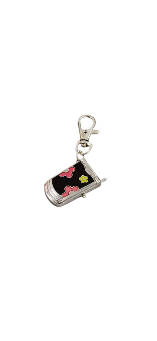 Watch Flip Phone Key/Bag Charm Black