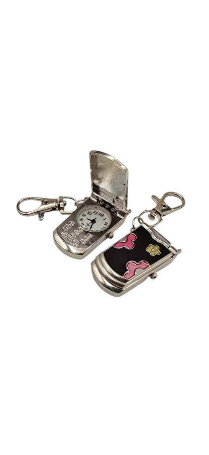Watch Flip Phone Key/Bag Charm Black