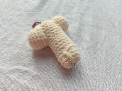 Crochet willy keychain white