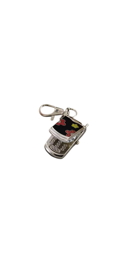 Watch Flip Phone Key/Bag Charm Black