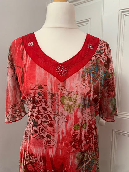 red floral fairy top 