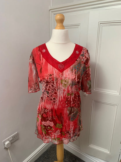 red floral fairy top 