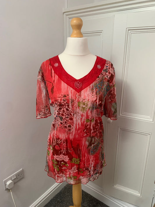 red floral fairy top 