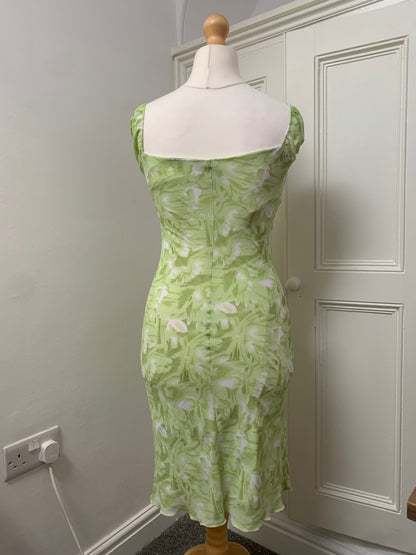 green floral dress