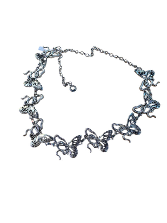 Silver Butterfly Snake Chain Belt