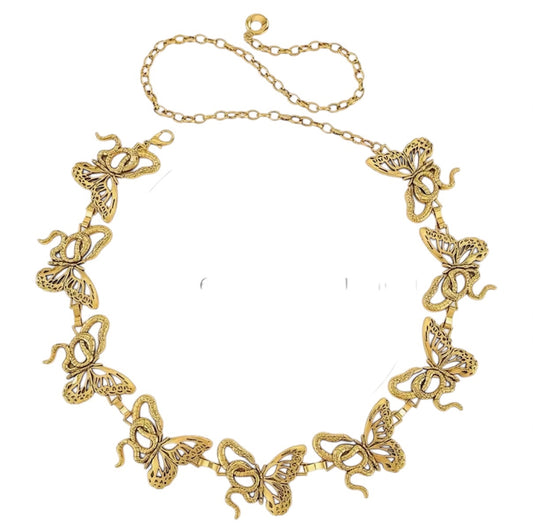 Gold Butterfly Snake Chain Belt