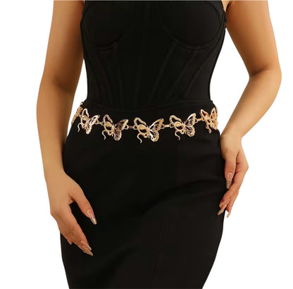 Gold Butterfly Snake Chain Belt