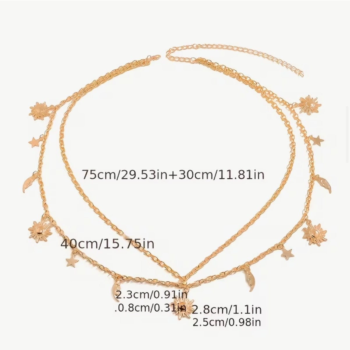 Gold Sun Moon Charm Belt