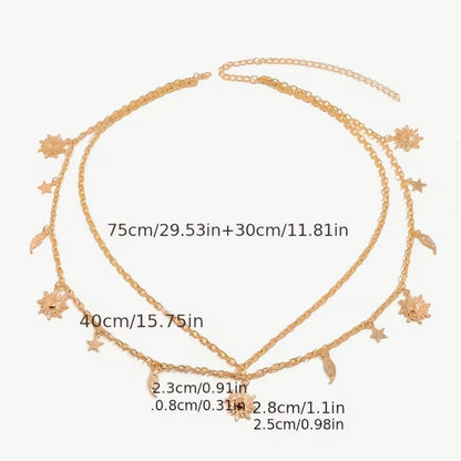 Gold Sun Moon Charm Belt