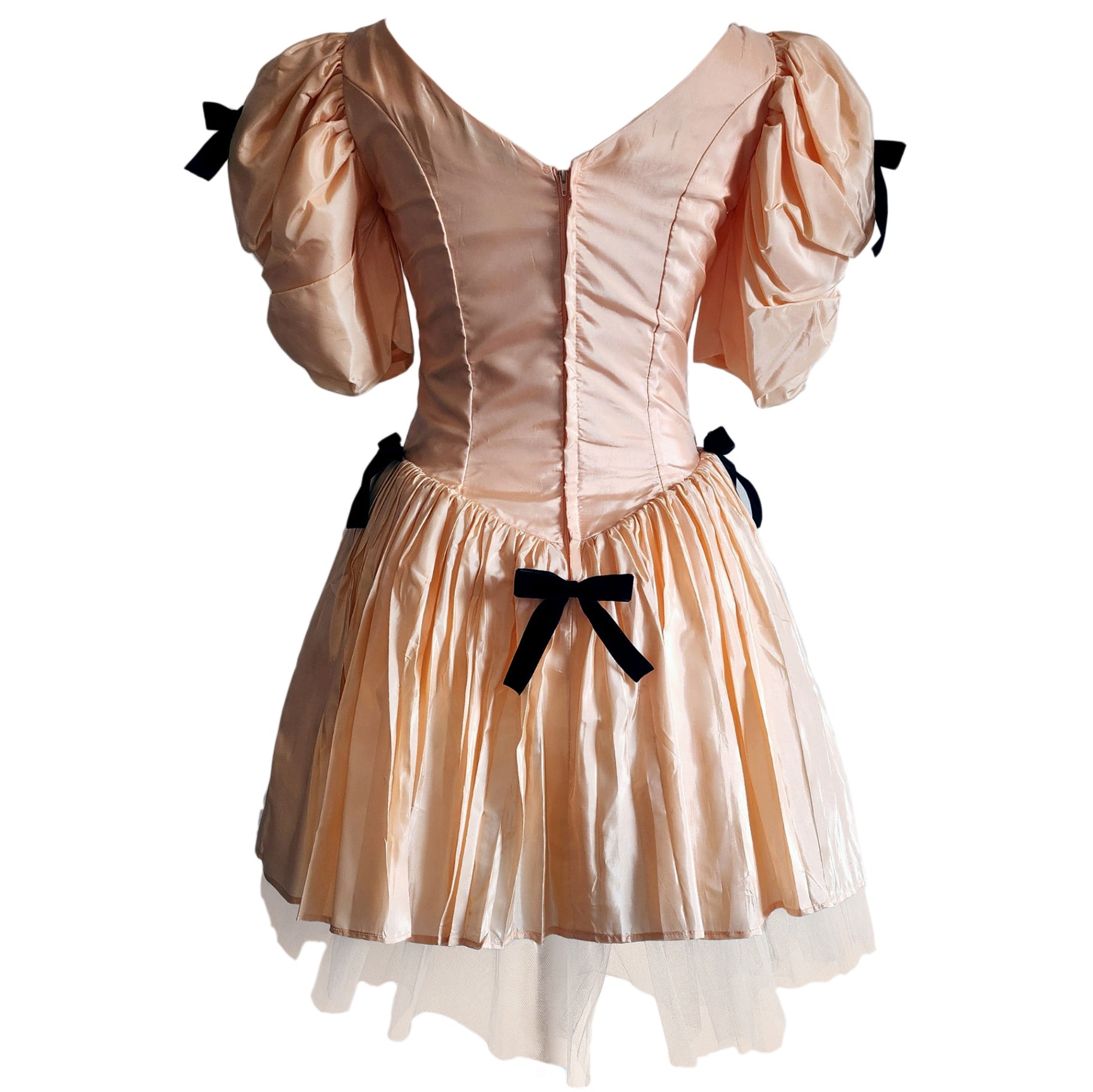 Pretty in Peach 80s Prom Dress