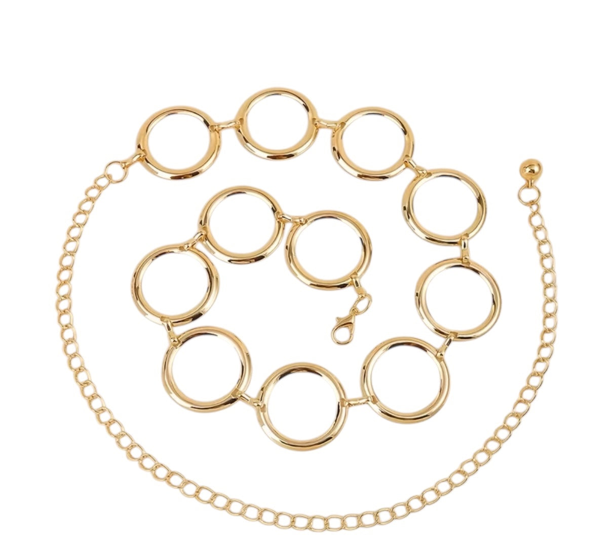 Studio 54 Gold Circle Chain Belt 