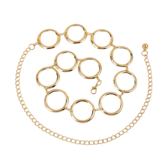 Studio 54 Gold Circle Chain Belt 