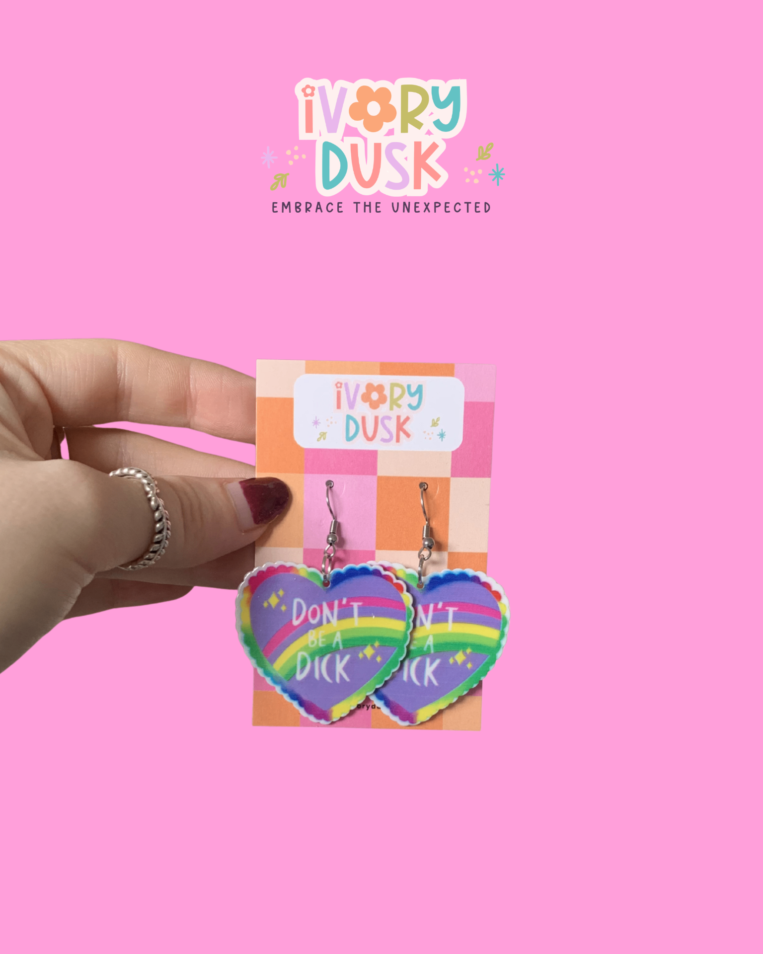 Dont be a dick earrings 