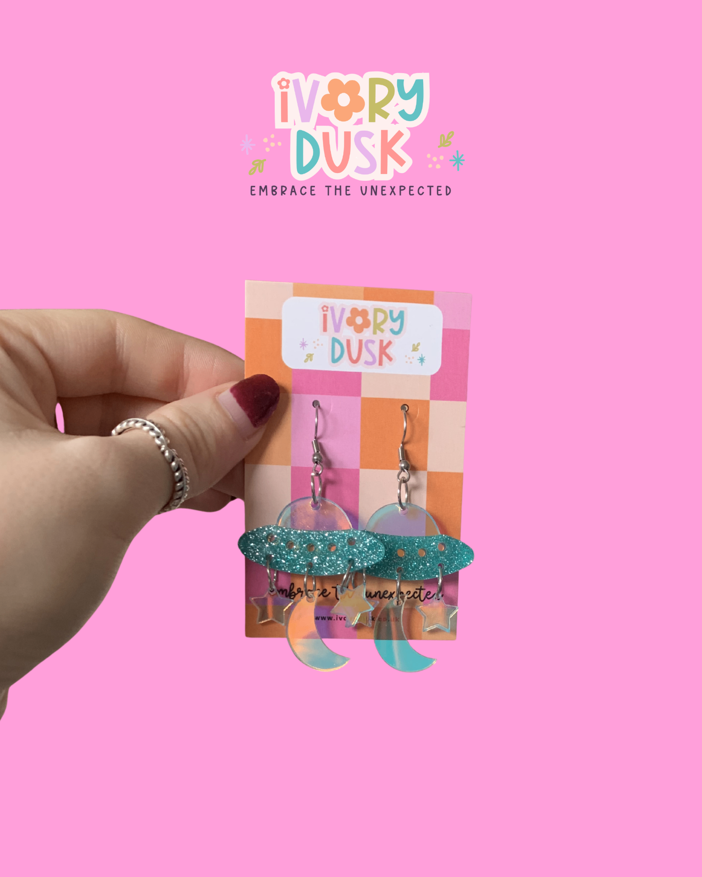 Sparkly UFO earrings