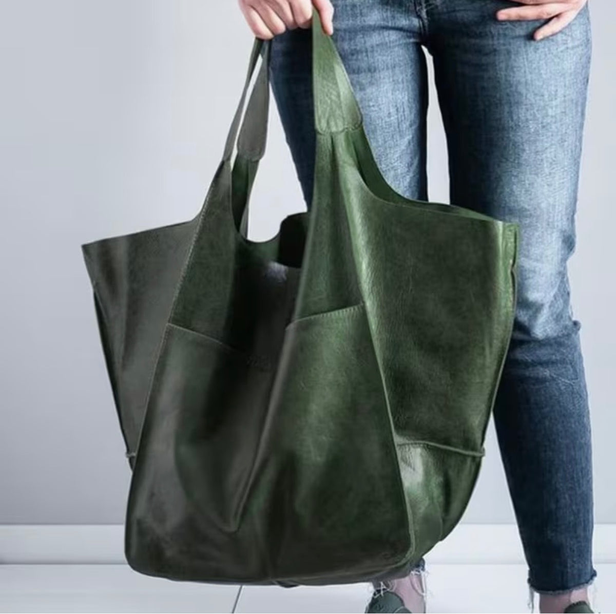 Green oversized Tote Bag