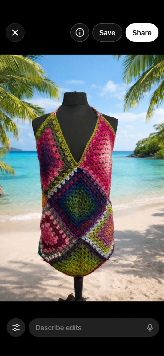 Crochet holiday cover up dress 