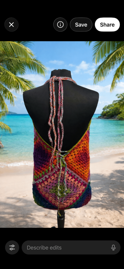 Crochet holiday cover up dress 