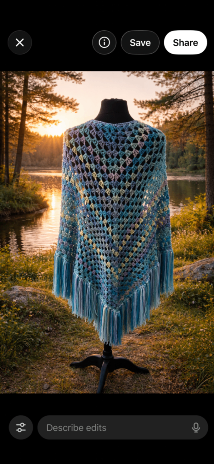 Blue multicolour shawl