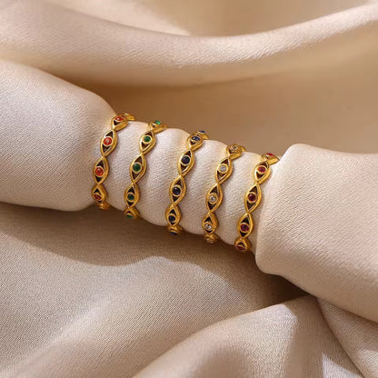Guardian Eye Ring Green Gold