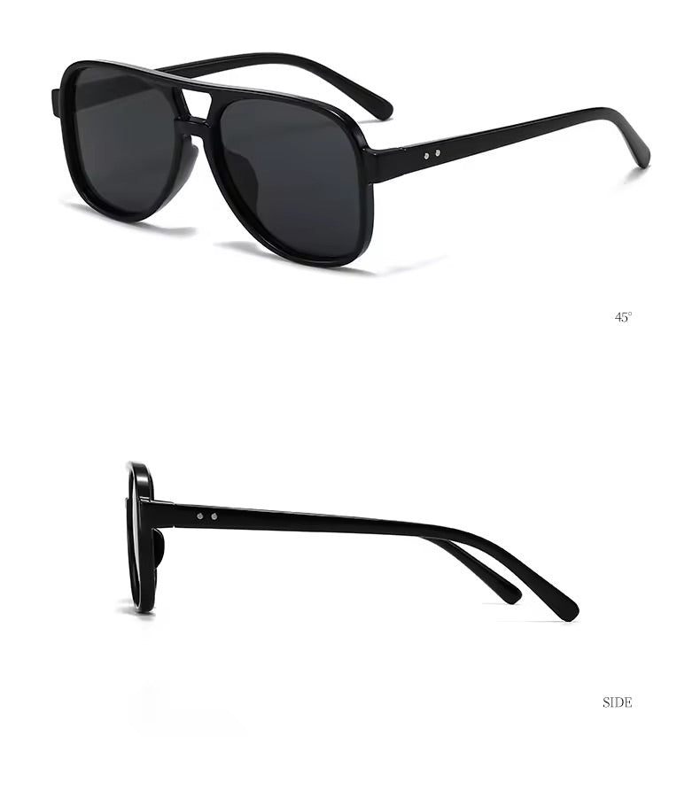 Luna Eclipse Aviator Sunglasses – Black Frame with Black Lens