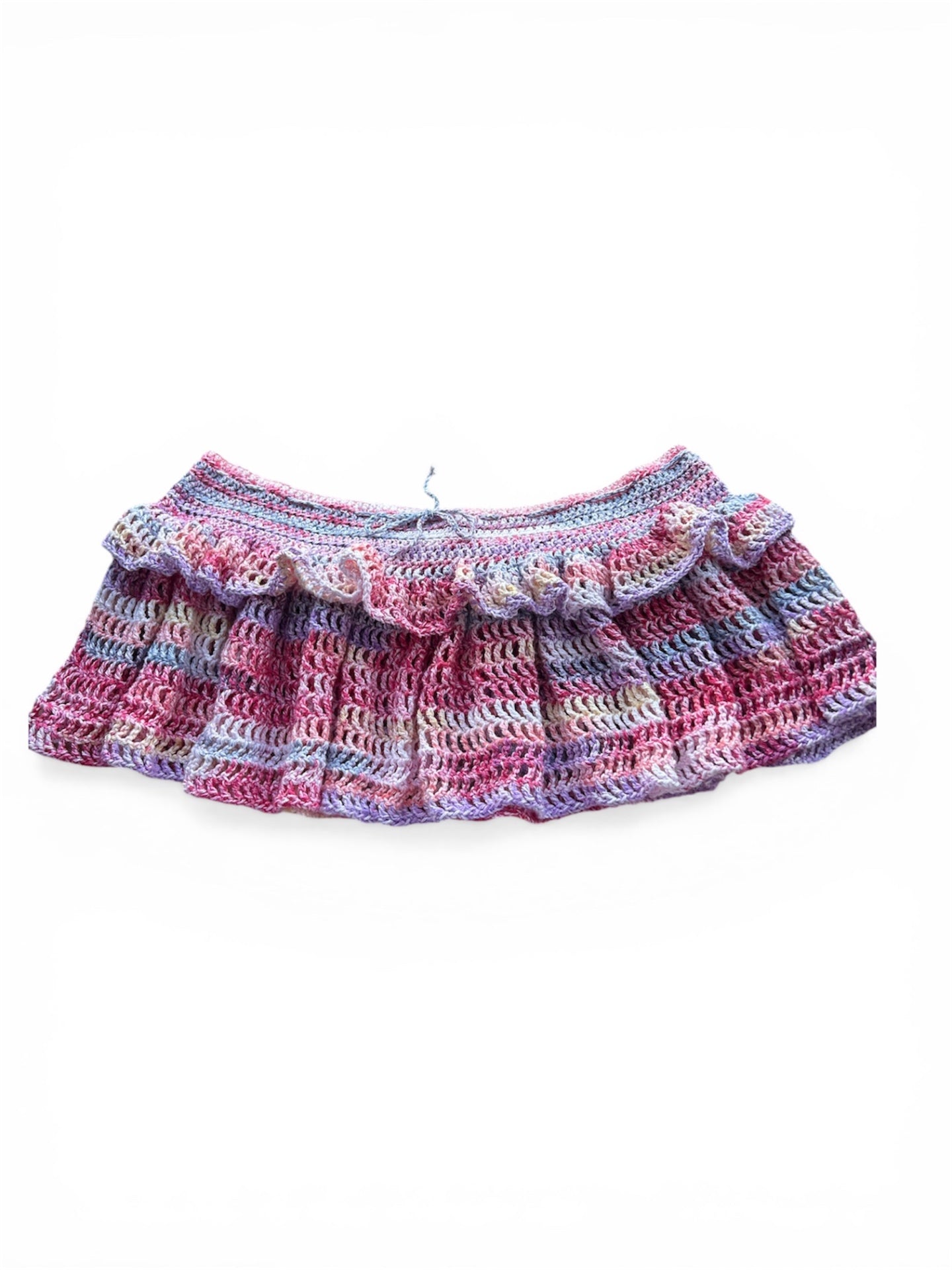 Mini crochet ruffle skirt 