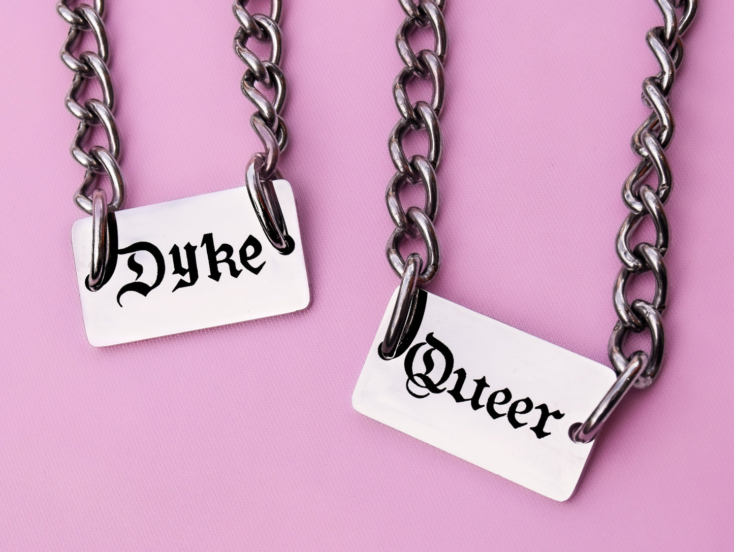 DYKE engraved silver chain