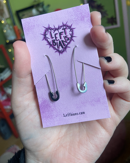 Safety pin earrings silver 