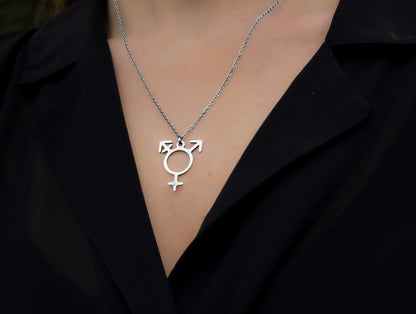 Transgender symbol necklace in 304 stainless steel 