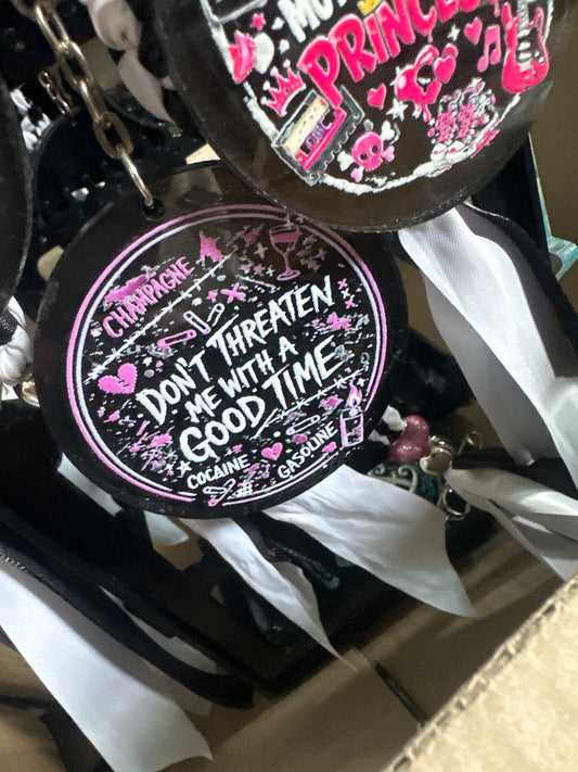 Bag Charm - Dont threaten me 