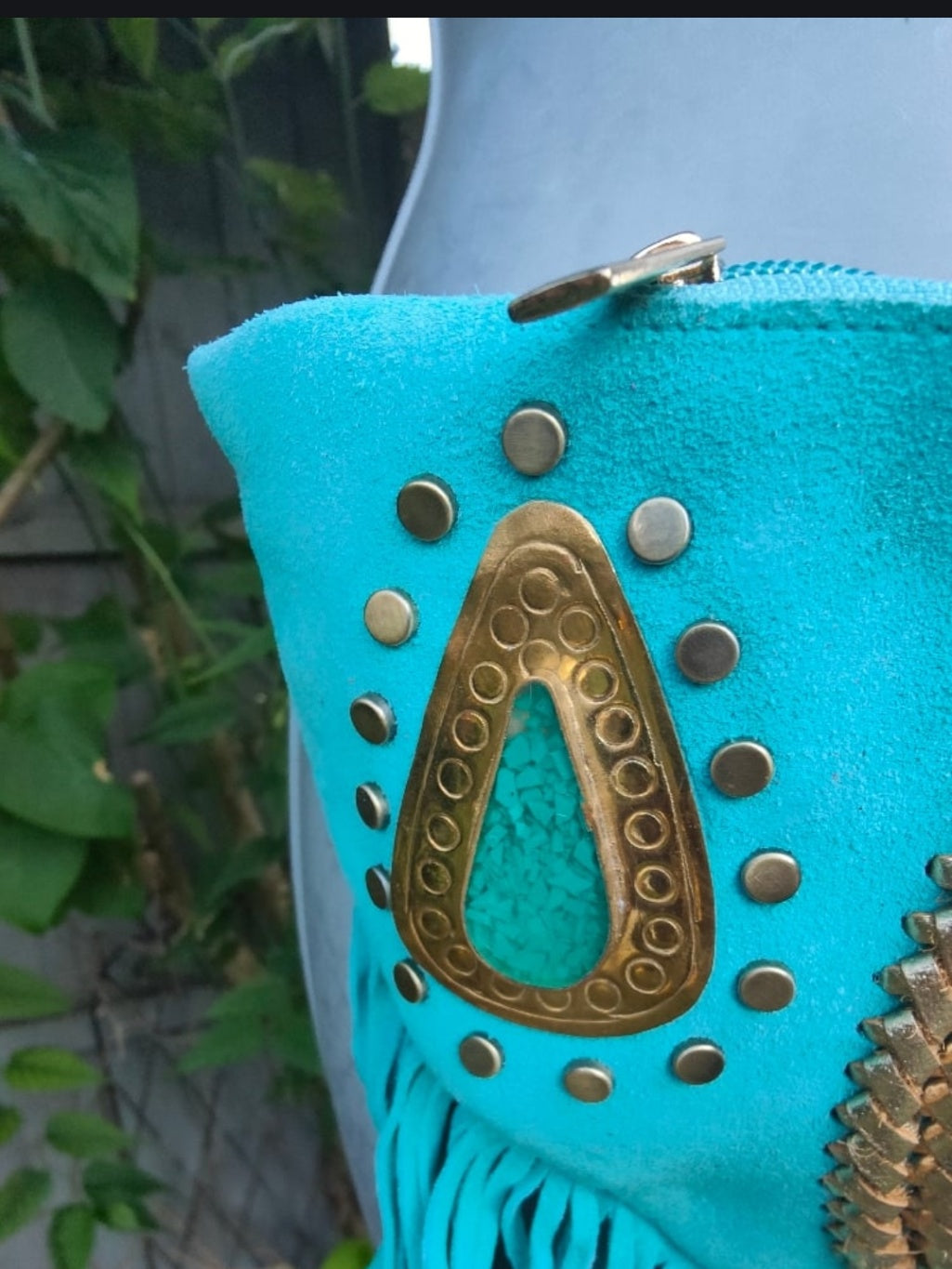 Dolly bum bag / crossbody with Moroccan stone detailing TURQUOISE 