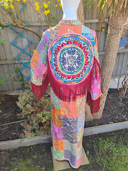 Fiesta kaftan with embroidered back