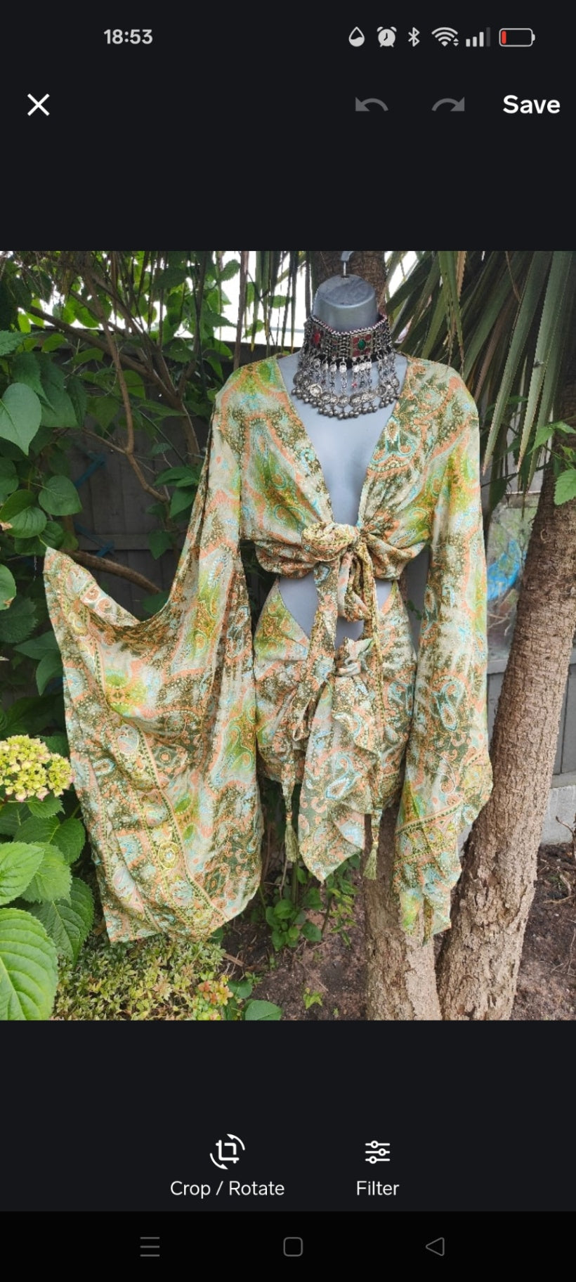 Pefkos co ord set top and sarong scarf 